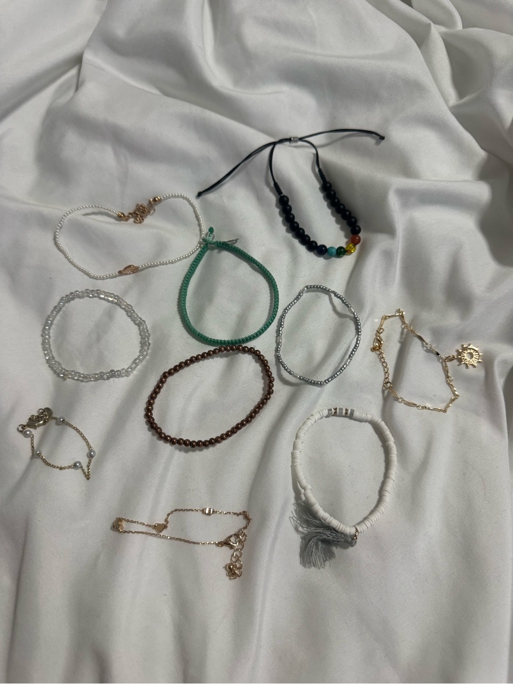 Assorted Women’s Beaded and Chain Bracelet Set – Mixed Colors
